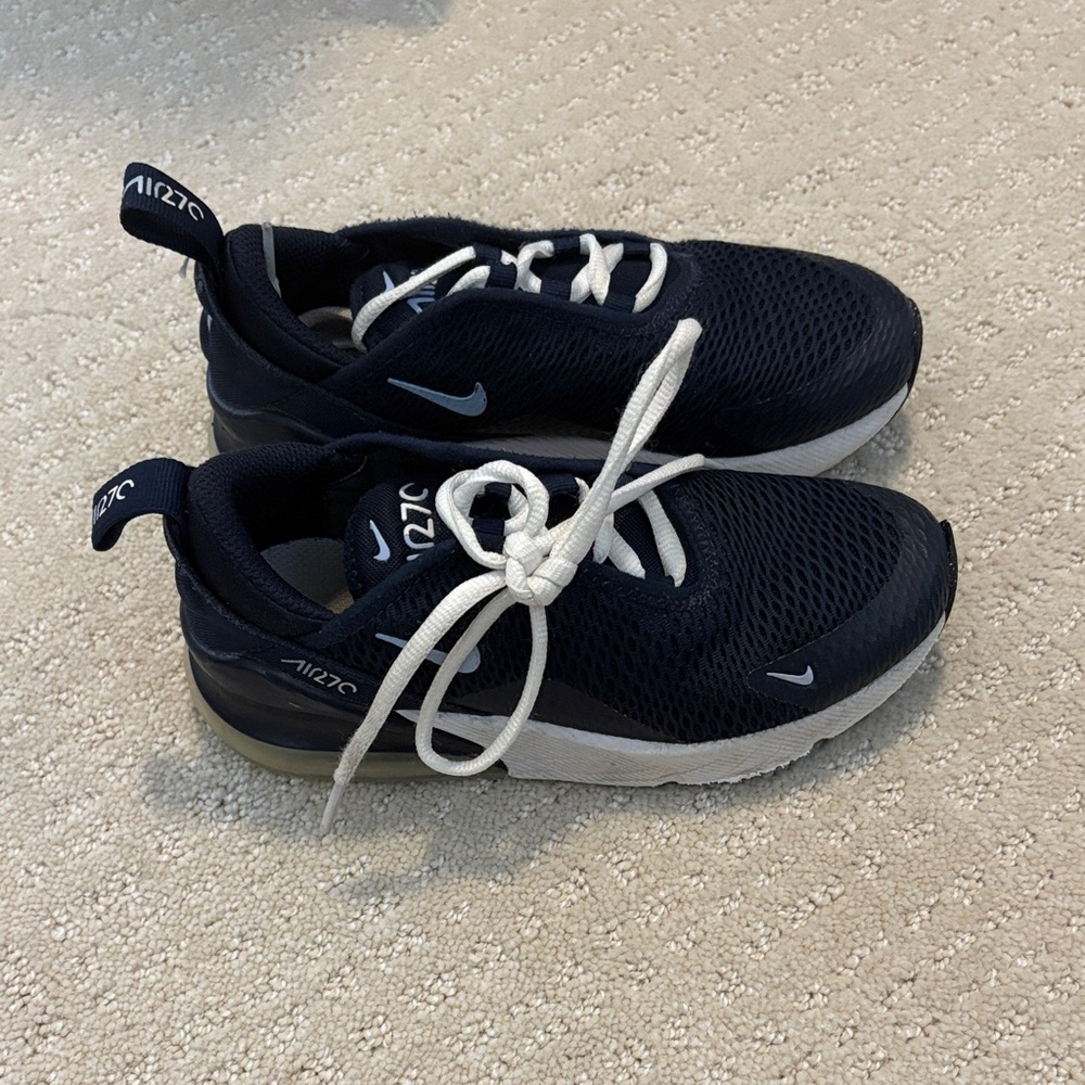 Kids Nike Air Max 270 Navy and White Sneakers